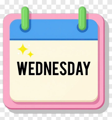 Wednesday Calendar Page PNG