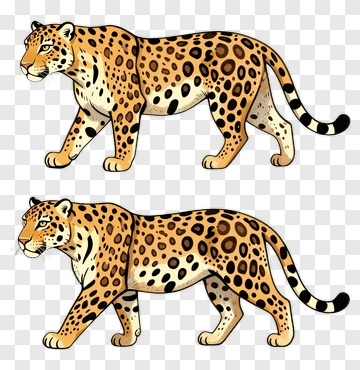 Cartoon Leopard Walking PNG