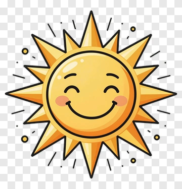 Cartoon Sun With A Happy Face PNG
