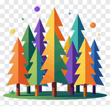 Colorful Tree Forest PNG