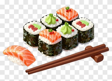 Sushi Platter With Salmon And Vegetables PNG
