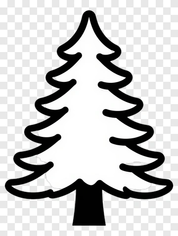 Simple Outline Of A Pine Tree PNG