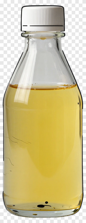 Glass Bottle Of Yellow Liquid PNG