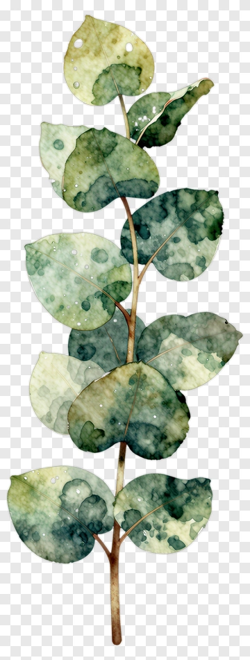 Watercolor Eucalyptus Leaf PNG
