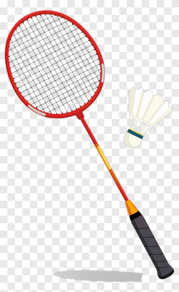 Red Badminton Racket And Shuttlecock PNG
