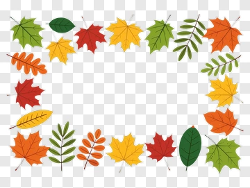 Colorful Autumn Leaves Border PNG