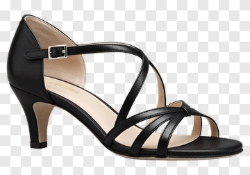 Black Strappy High Heel Shoe PNG