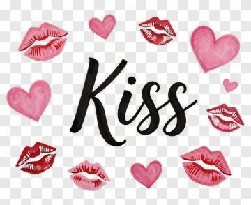 Kiss With Heart And Lipstick Marks PNG