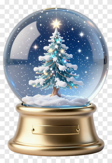 Christmas Snow Globe With A Tree PNG
