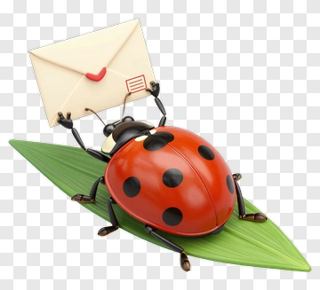 Cartoon Ladybug Holding An Envelope PNG