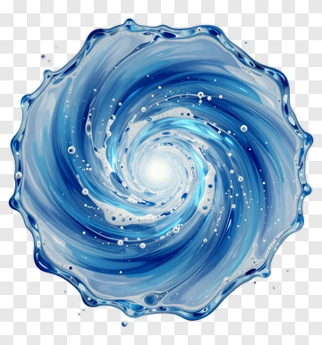 Swirling Blue Water Splash PNG