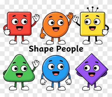 Cartoon Shape People Waving PNG