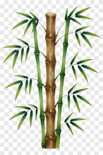 Bamboo Plant With Green Leaves PNG
