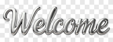 Welcome Text In Silver Color PNG