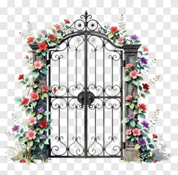 Floral Garden Gate PNG