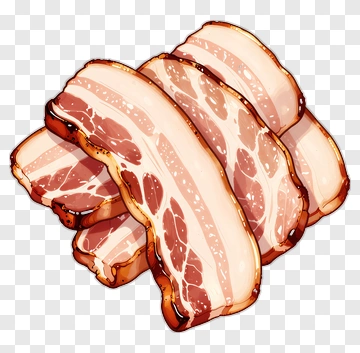Cartoon Bacon Strips PNG