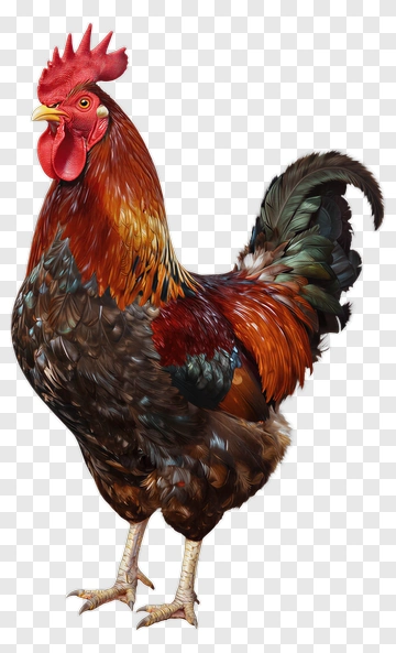 Realistic Rooster Standing Proudly PNG