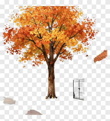 Colorful Autumn Tree PNG
