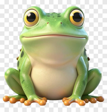 3D Cartoon Frog PNG