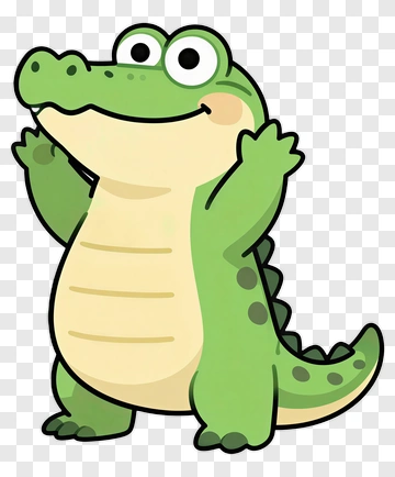 Cartoon Alligator Smiling And Waving PNG