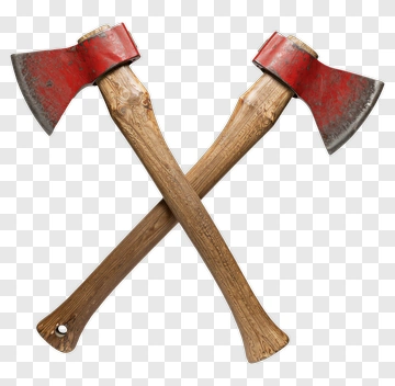 Crossed Axes With Wooden Handles PNG
