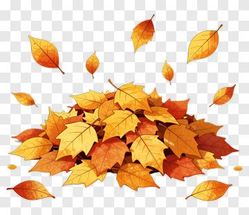 Colorful Pile Of Autumn Leaves PNG