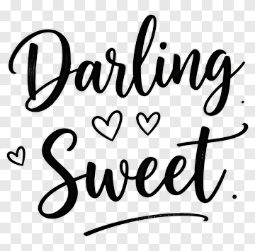 Darling Sweet Text Design PNG
