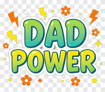 Dad Power Text Illustration PNG