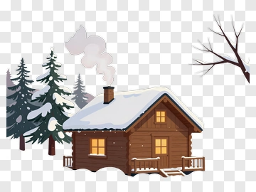 Cozy Cabin In A Snowy Forest PNG