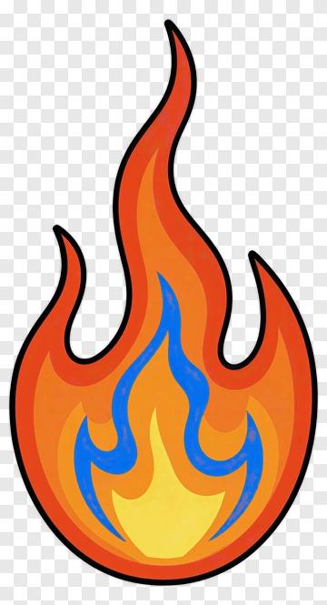 Colorful Flame Illustration PNG