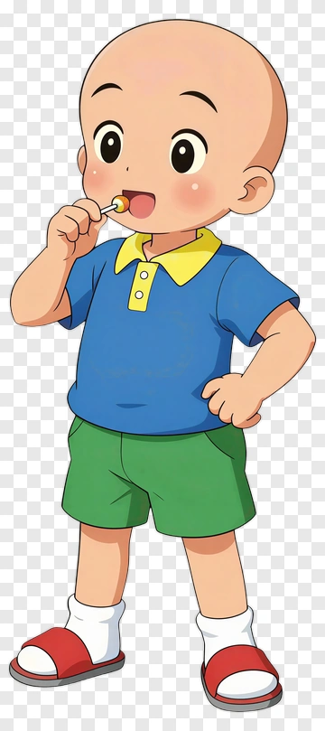 Cartoon Boy Holding A Lollipop PNG