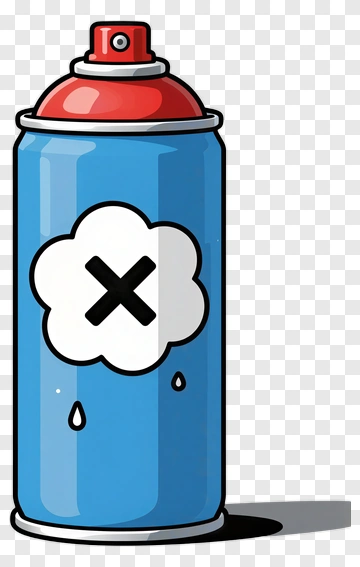 Cartoon Spray Can With X Symbol PNG