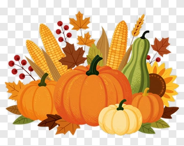 Autumn Harvest With Pumpkins And Corn PNG