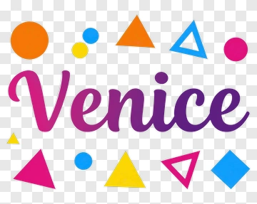 Venice With Colorful Geometric Shapes PNG