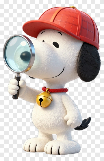 Cartoon Dog Holding A Magnifying Glass PNG