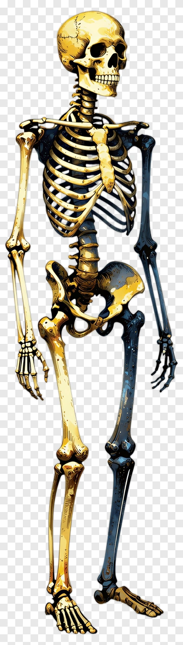 Cartoon Skeleton Standing PNG