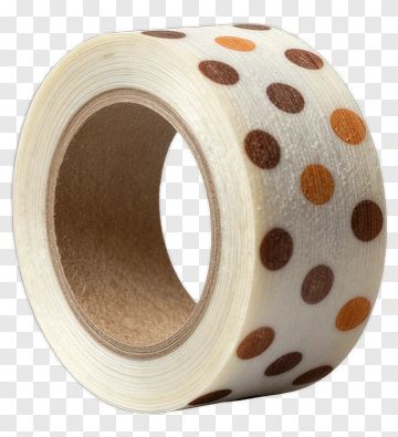 Washi Tape With Brown And Orange Dots PNG