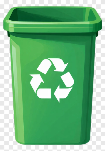 Green Recycling Bin PNG