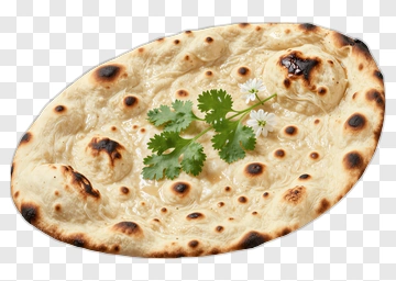 Fresh Naan Bread With Cilantro PNG