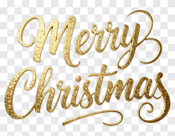 Merry Christmas Text In Gold PNG