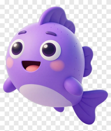 Cartoon Purple Fish PNG