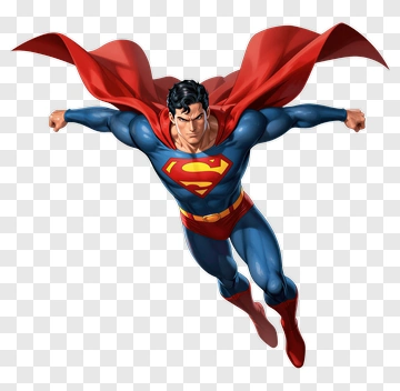 Superman Flying In A Red Cape PNG
