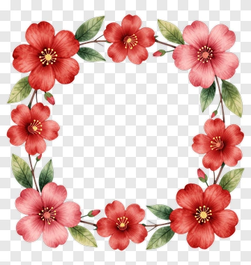 Colorful Floral Frame PNG