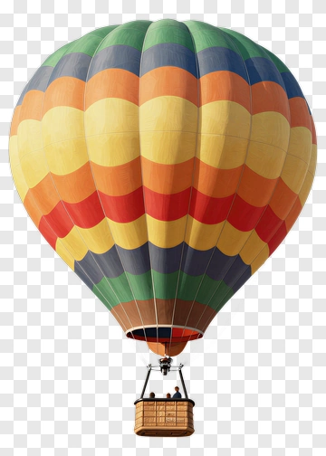 Colorful Hot Air Balloon In Flight PNG