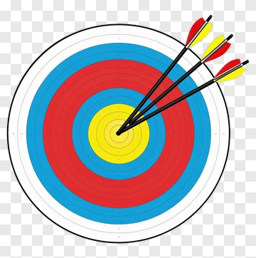 Archery Target With Three Arrows PNG
