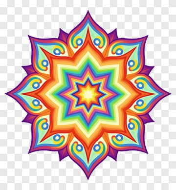 Colorful Geometric Star Design PNG