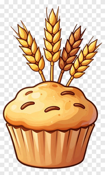 Muffin With Wheat Stalks PNG