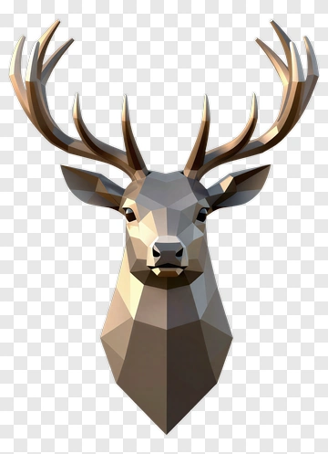3D Deer Head PNG