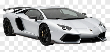 Silver Lamborghini Aventador PNG