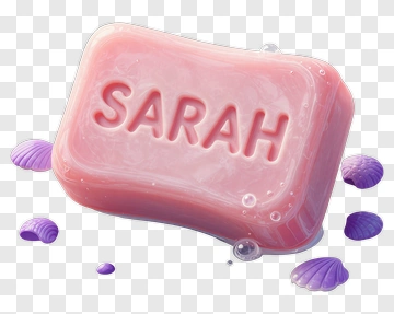 Pink Soap Bar With Name Sarah PNG
